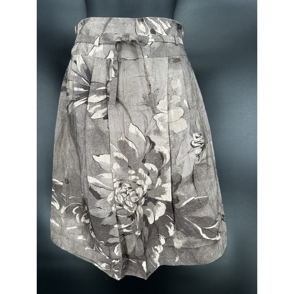 ESCADA textured long‎ midi floral print ROCK SKIRT + Front tie 34